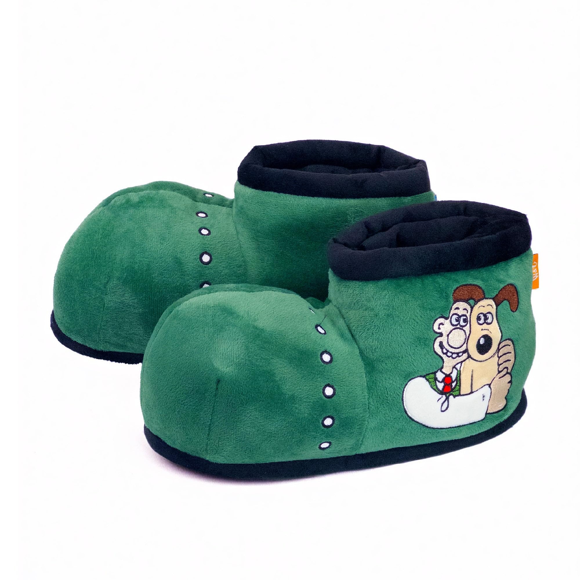Coddies Wallace Gromit Boot Slippers - Official Wrong Trousers Merchandise - Plush Memory Foam Slippers with Hard Sole