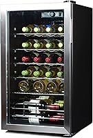 BLACK+DECKER 26 Bottle Wine Fridge Cooler: Compressor Cooling, 40-64°F Control, Interior Light, Freestanding Wine Cellar with Chrome Racks