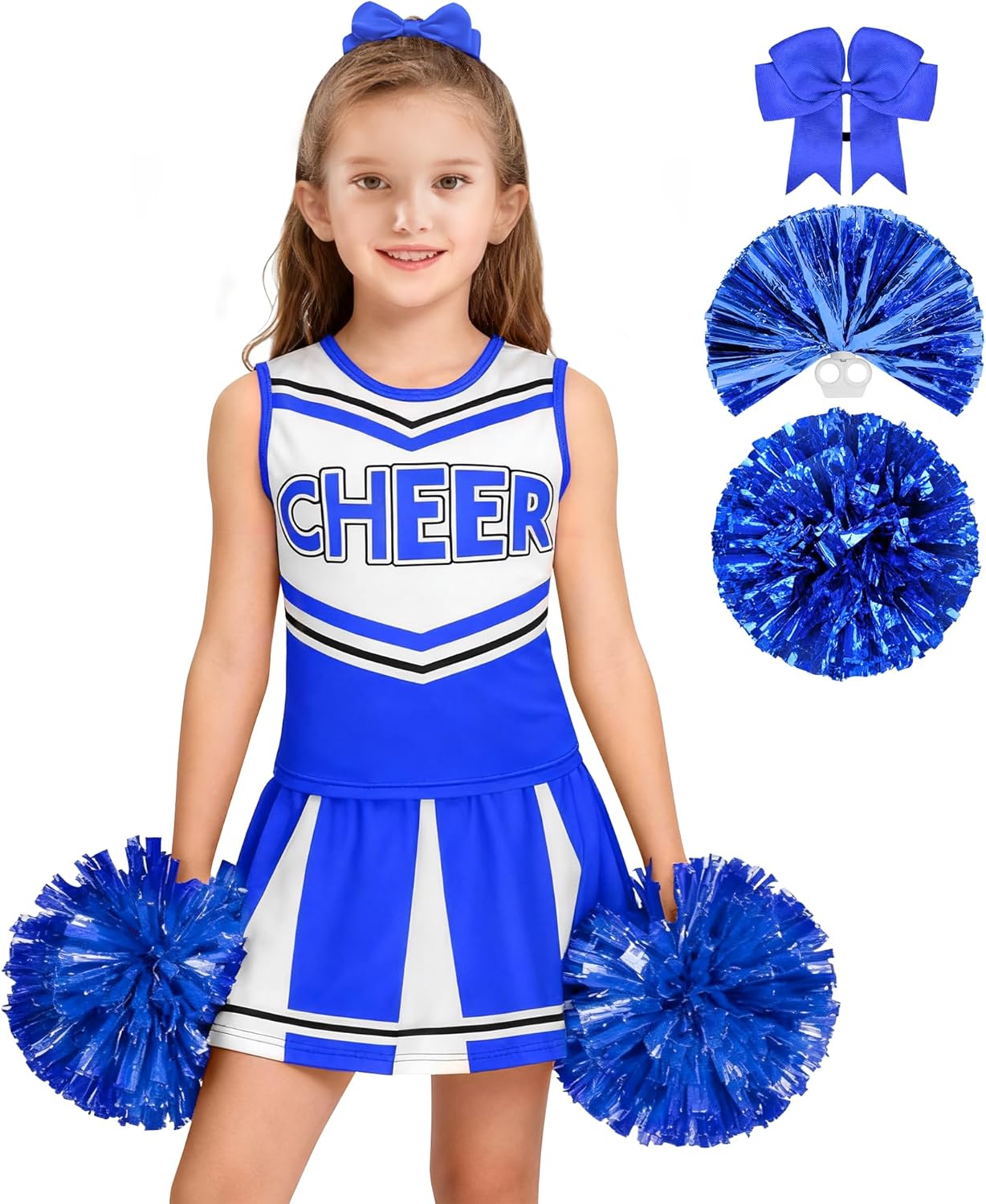 Cheerleader Costume for Girls Cheerleading Outfit Cheer Leader Dress for Halloween Party - Image 2