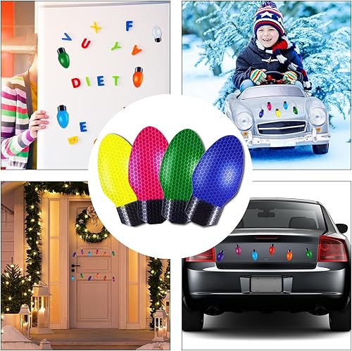 Miniatura 5 de Outus Imanes y calcomanías reflectantes para bombillas automotrices, 10 colores festivos (30 piezas)