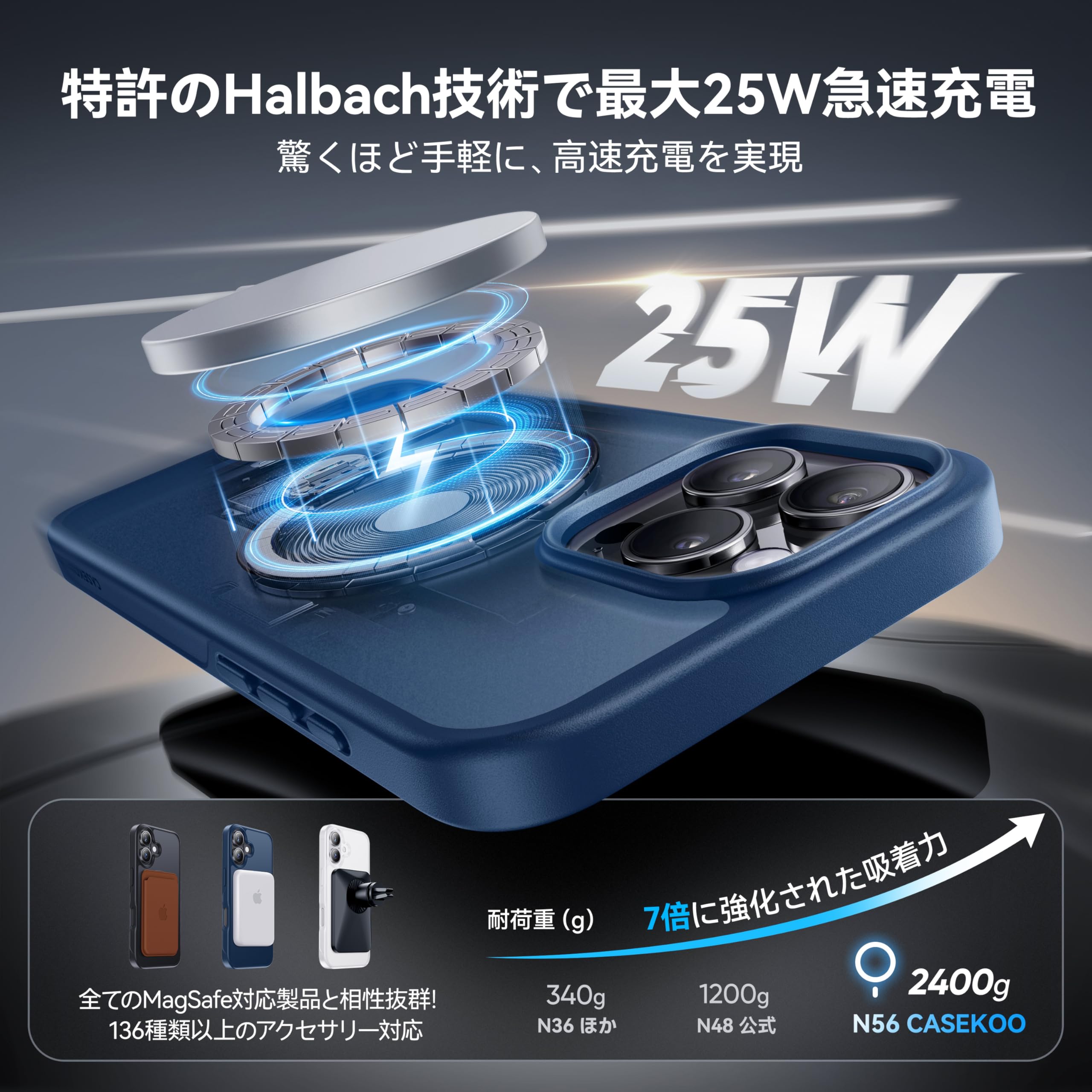 Amazon.co.jp: 【2026最高傑作&定点360度回転】CASEKOO iPhone 16 Pro