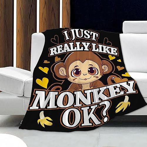 Miniatura 10 de Mantas personalizadas con nombre "I Just Freaking Love Monkey,ok Name", regalo personalizado para niñosniños, para sofá, cama, dormitorio, sala de