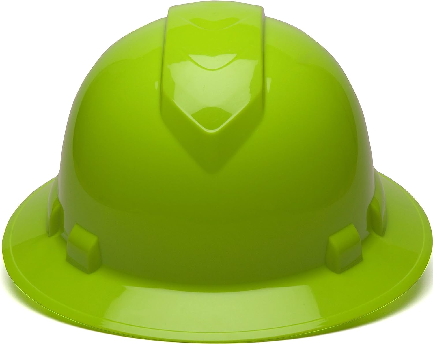 Pyramex Ridgeline Full Brim Hard Hats with 4-Point Ratchet Suspension (Red, Hi-Vis Lime)