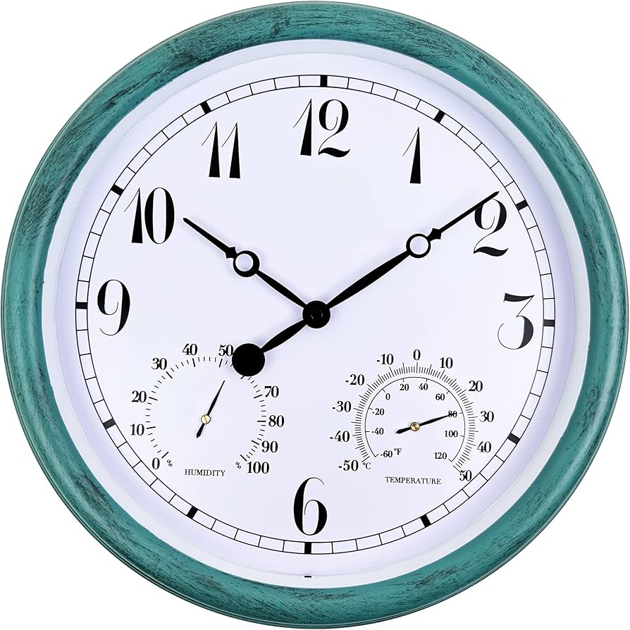 indoor outdoor clock and thermometer