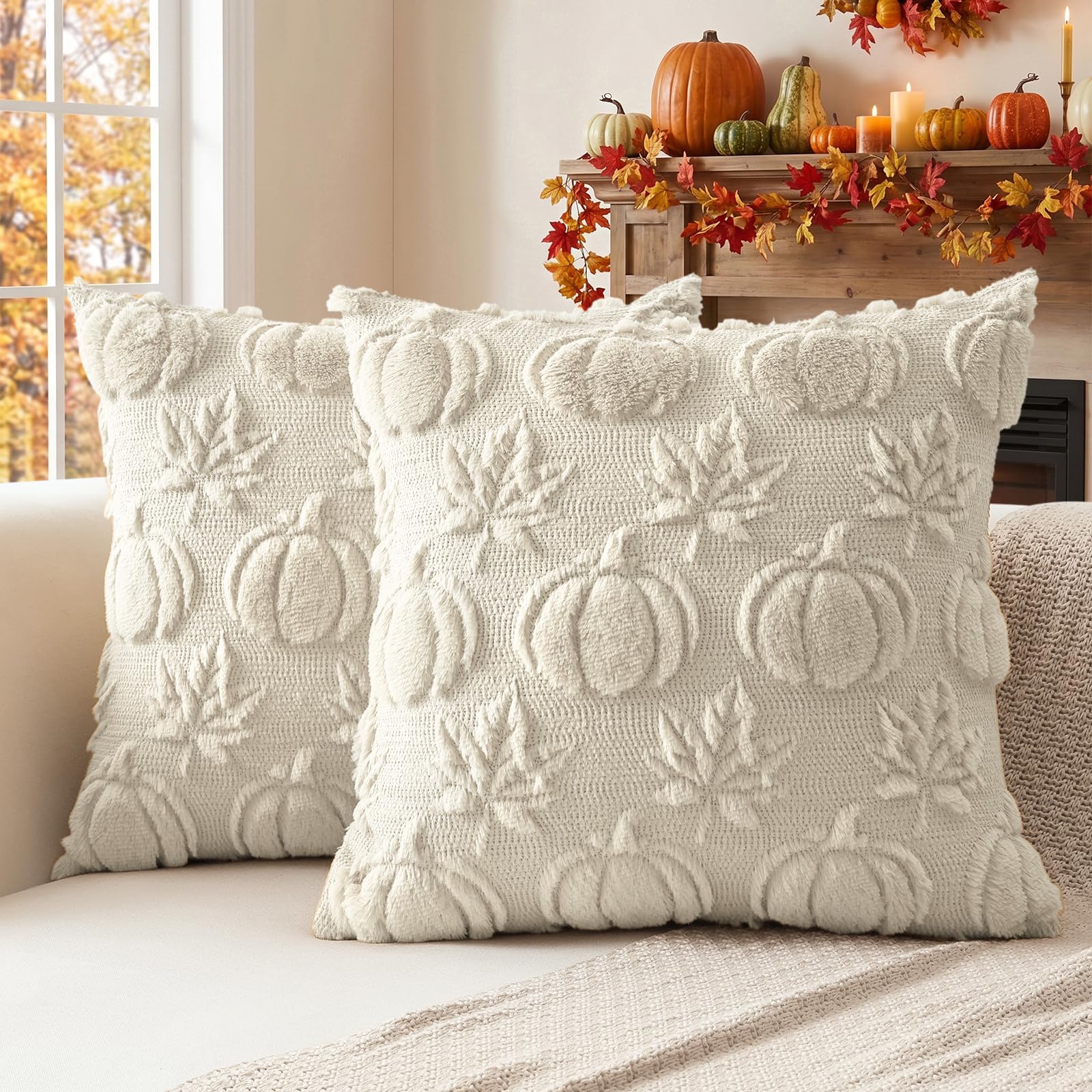 Housse de coussin en peluche Sungeek pour salon et jardin ambiance bohème chaleureuse