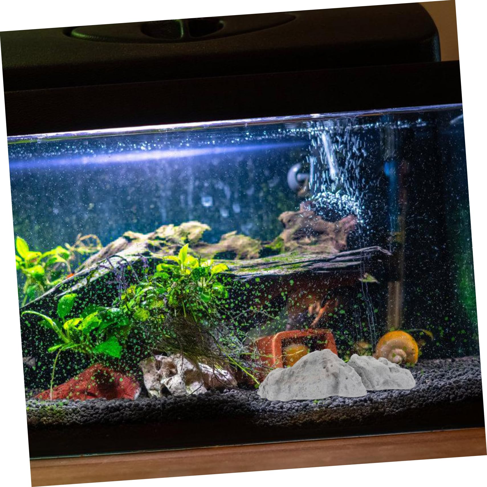 ULTECHNOVO 2stücke Mini Rockery Stein Dekoration Für Aquarien Naturstein Ornament Für Fischbecken Und -landschaftsdesign Und Leicht Für Garten Und Teichgestaltung