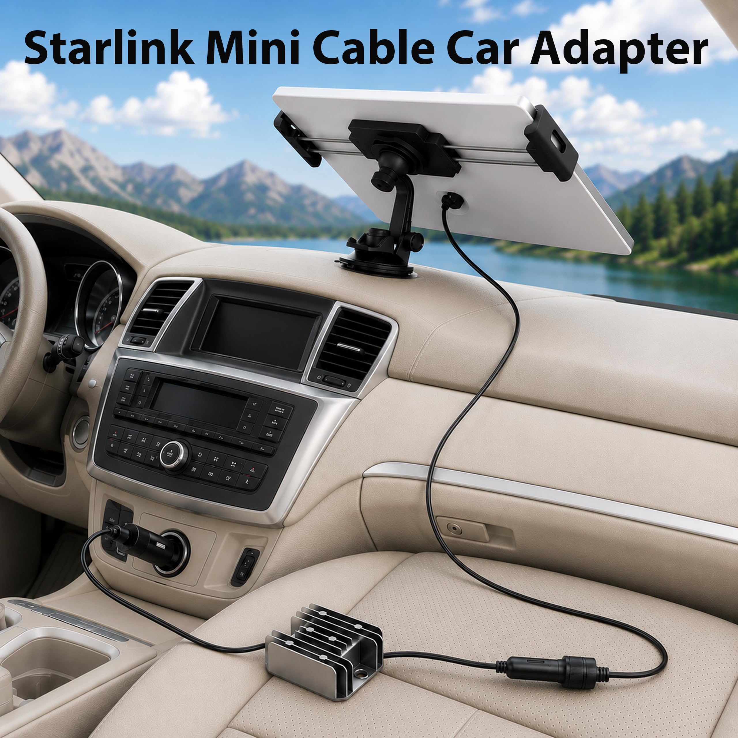 Starlink Mini-Auto-Adapterkabel mit Step-Up-Konverter, DC-Buchse, Netzkabel und Zigarettenanzünder-Adapter, 12-24 V auf 30 V 3,5 A Boost-Konverter, stabile Ausgangs-Stromversorgung für LKW, Wohnmobil