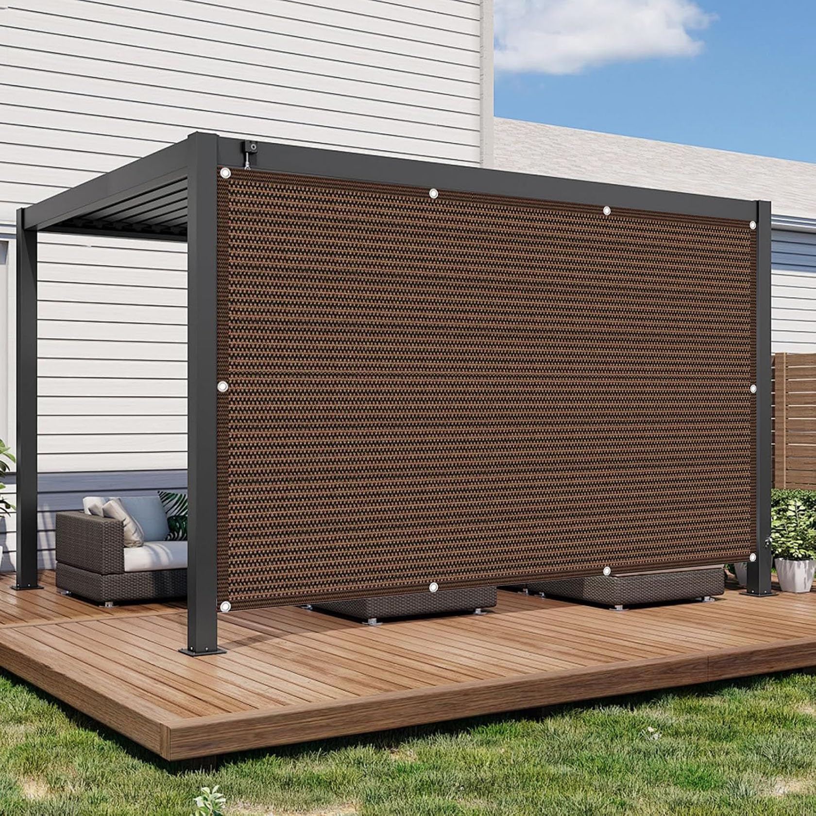 Amazon.co.jp: 日よけシェード 140 x 300 cm 強化銅製ハトメ 縁が二層