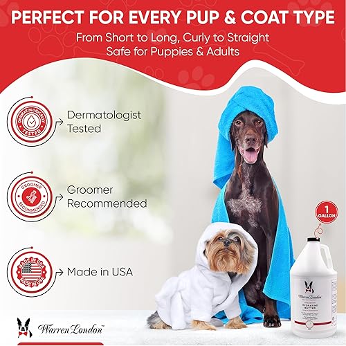 Warren London Hydrating Butter Leave in Pet Conditioner for Dogs | Lotion for Skin and Coat | Aloe Puppy & Dog Conditioner for Hair Detangler, Dry Skin, & Dandruff | Unscented 8oz(Unscented - 128oz)