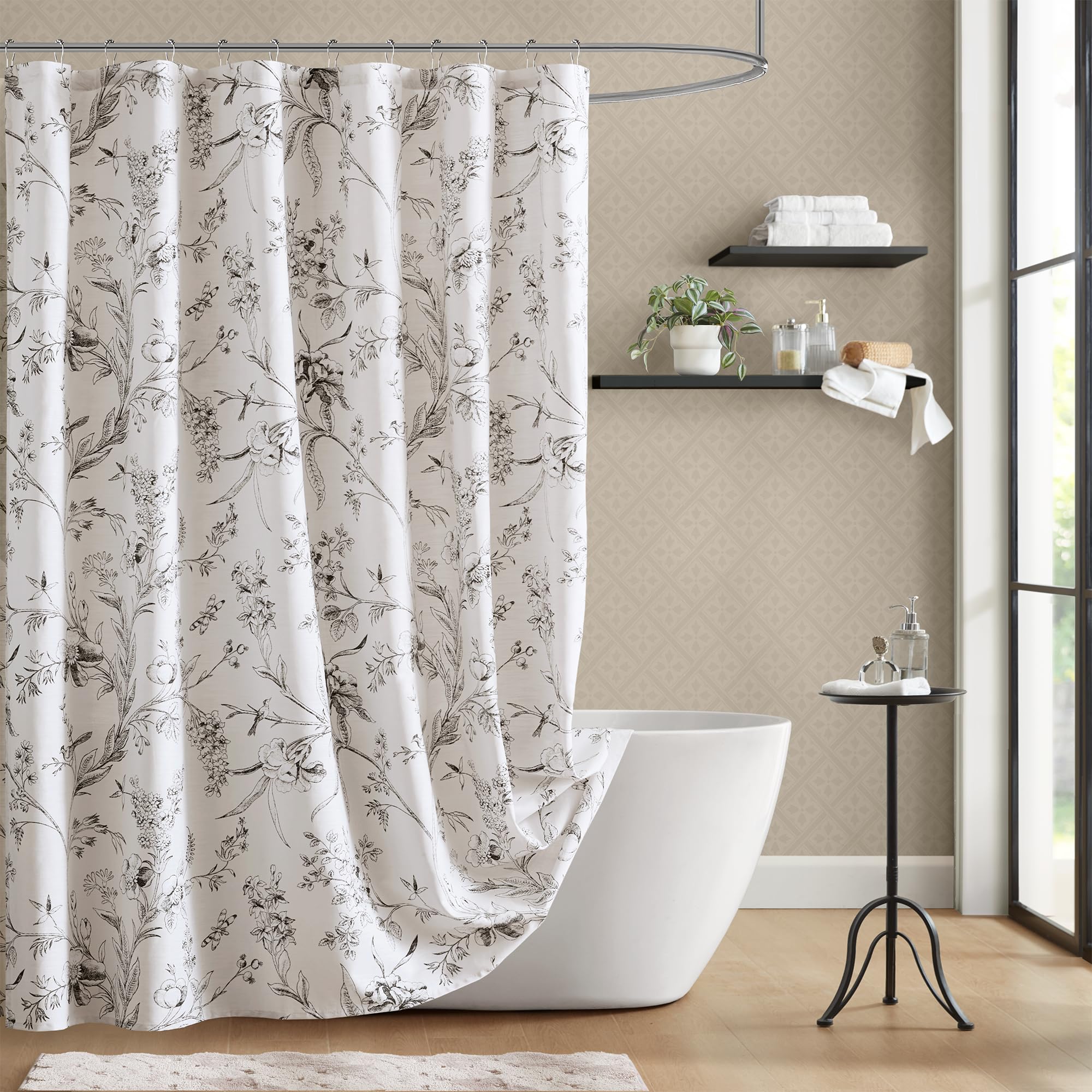 LAURA ASHLEY 枕カバー 50X70cm Amazon.com: Laura Ashley Branch Toile Shower Curtain, Cotton-Rich