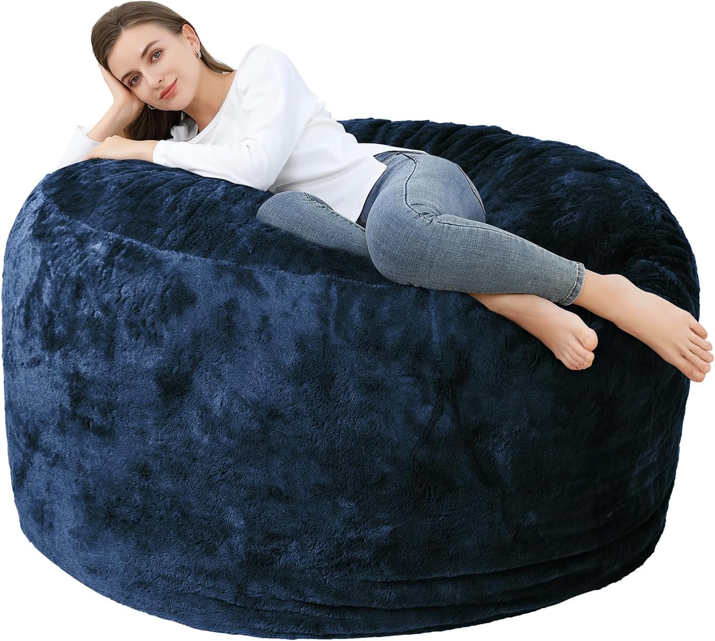 YuppieLife Fluffy Fur Bean Bag Chairs Cover For Adults(Just Cover,No - View #4