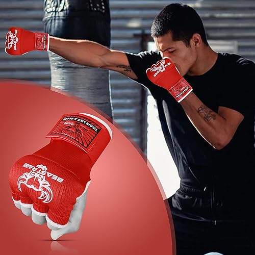 Miniatura 7 de BEAST RAGE Guantes interiores con envolturas de mano, envoltura rápida, largo de 36 pulgadas, soporte de muñeca de MMA, vendajes Muay Thai,