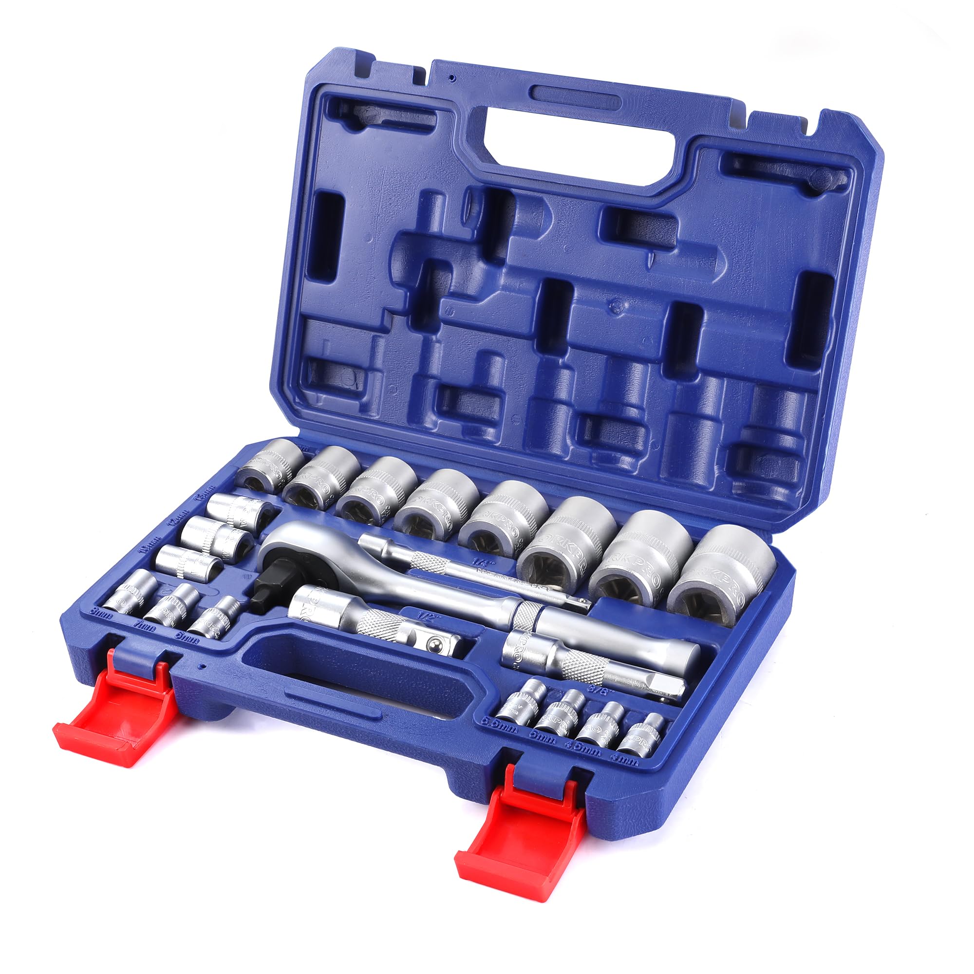 Dewalt Ensemble de 50 Pcs Outils à Main et Douilles pour Mécaniciens 3/8 Pouce, SAE et Métrique