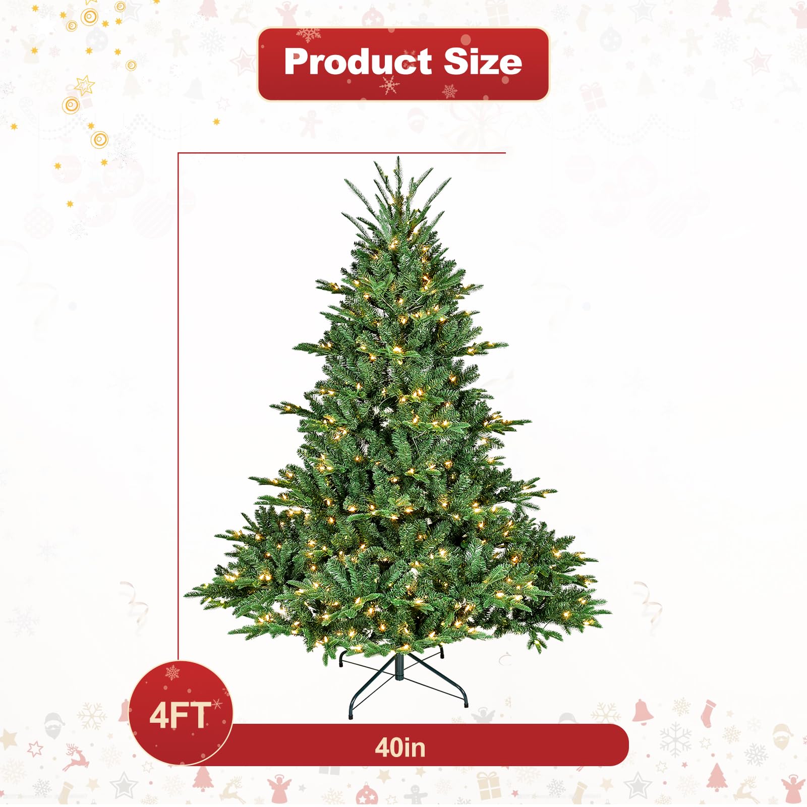 Amazon.com: Pre-Lit Premium Spruce Fake Xmas Tree with 200 Lights