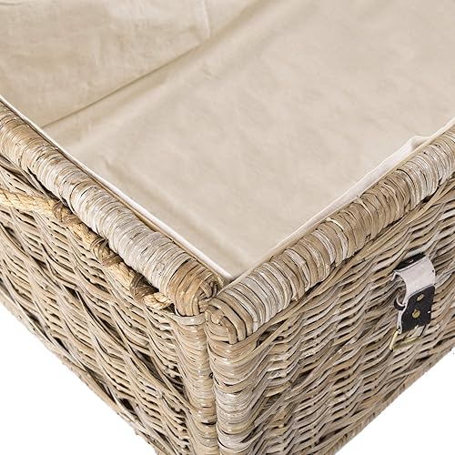 Miniatura 8 de happimess HPM9000C Caden - Maletero de mimbre de 46 pulgadas, plegable para almacenamiento plano, gris ratán-Kubusoft, costero para oficina,