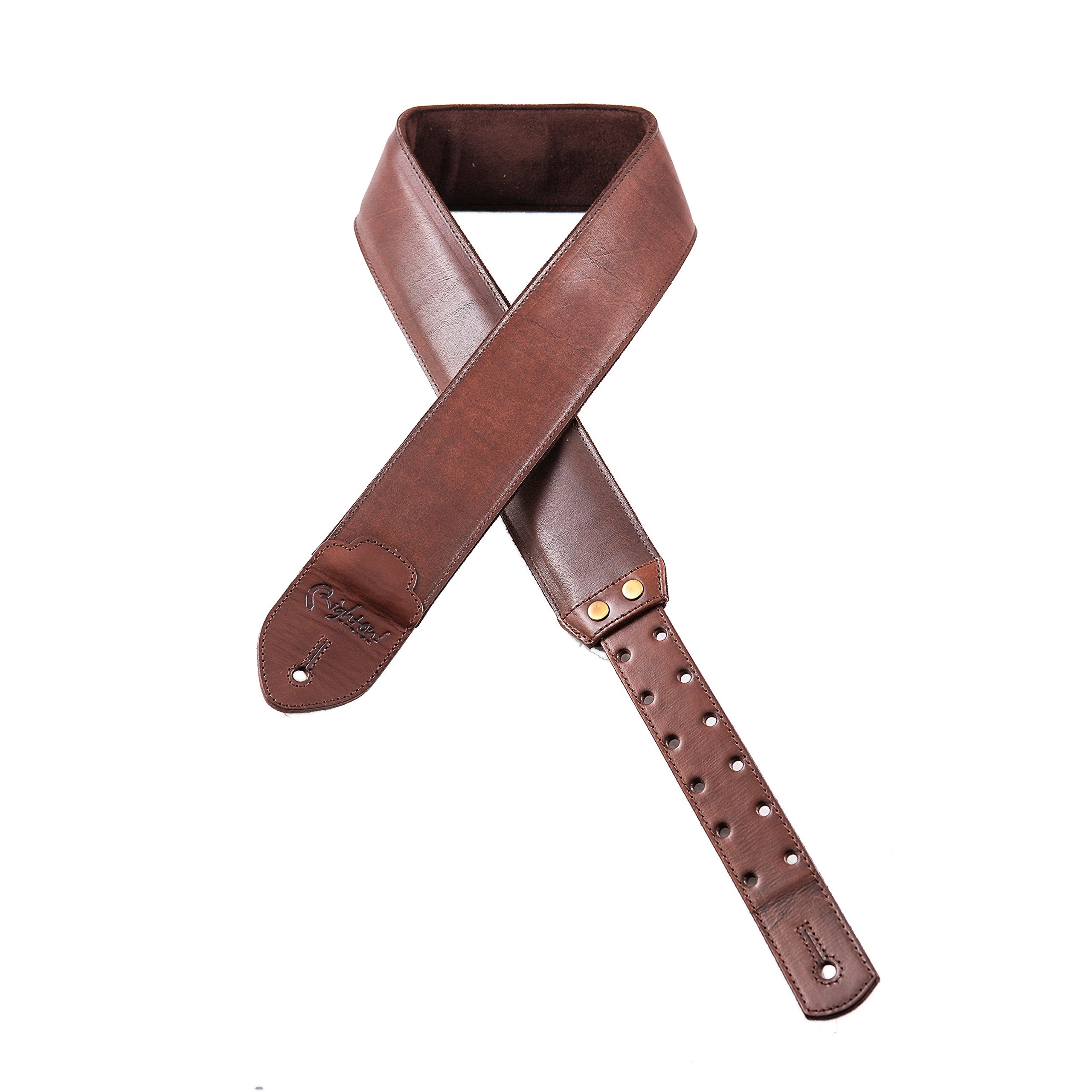 RightOn! Straps Guitar Strap FUNKY Vintage BR Leather Brown - Pasek do gitary