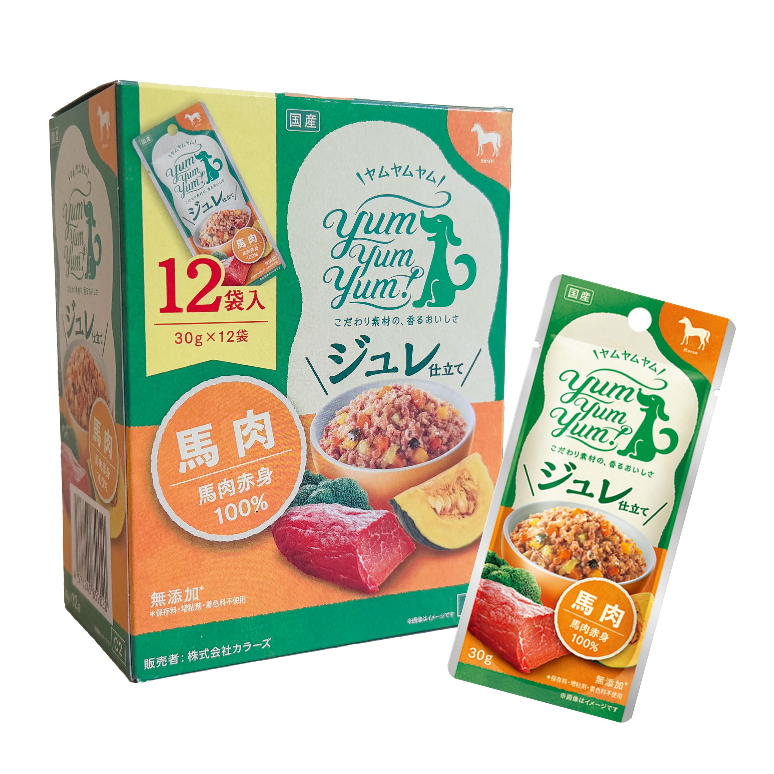 ヤムヤムヤム ドッグフード ウェットタイプ ジュレ仕立て 馬肉 30g × 12…
