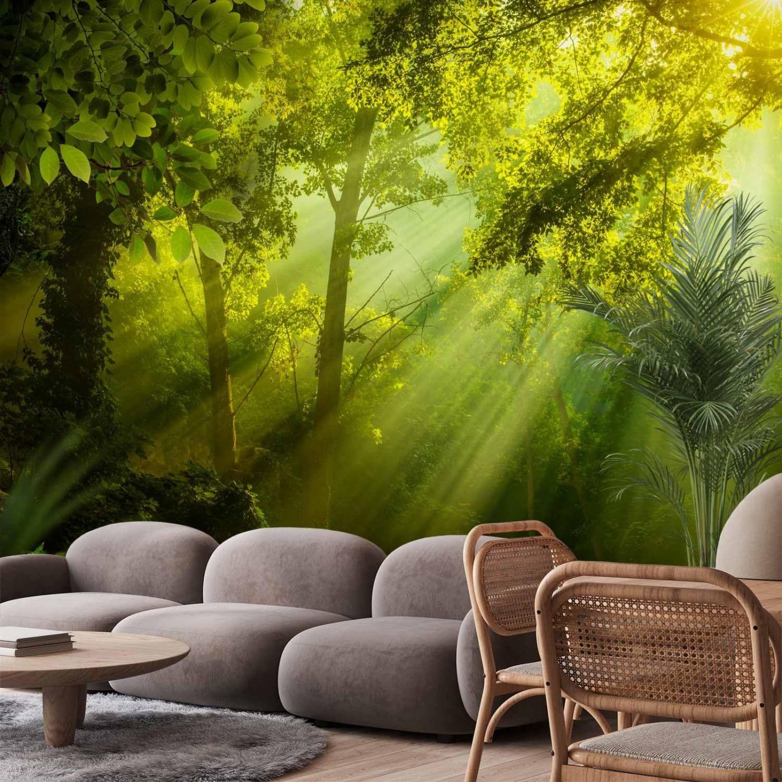 Kfjhgbdshhj 3D Mural Photo Mural-Wallpaper Forest - Modern Wall Decoration - Design - Natural Landscape Green,430Cmx300cm Poster - Wall Sticker - Frameless Picture
