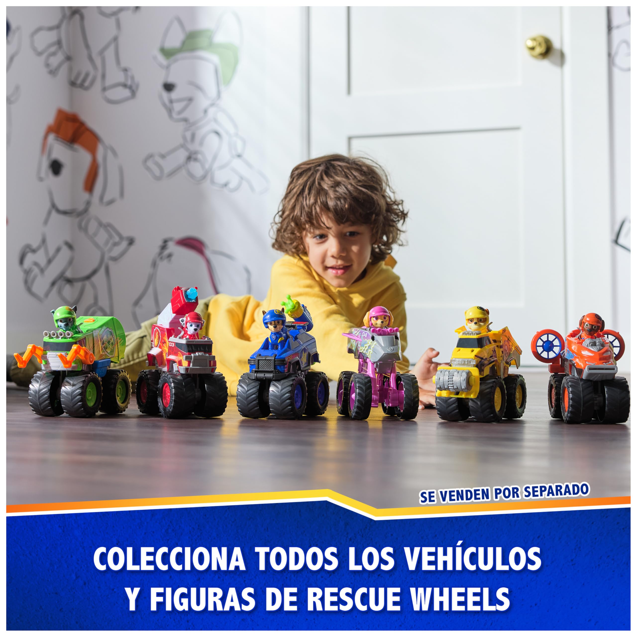 Paw Patrol Patrulla Canina - Pack Figura Zuma Rescue Wheels y Vehículo Aerodeslizador Lanza Proyectiles - Patrulla Canina Juguetes - Juguetes Niños 3 años + - Regalo Niño 3 años