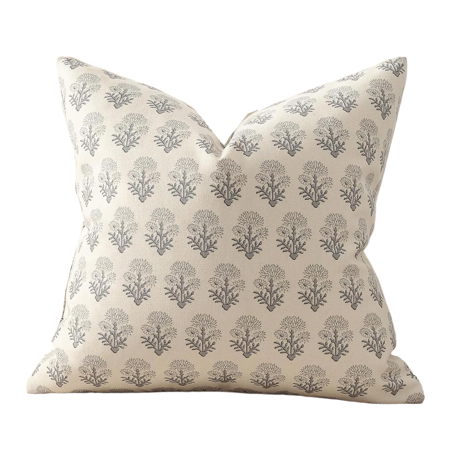 Pangboer A Sof Decor Pillow Cover 45 X 45 Cm Beige Floral Garden Linen-Look Cushion Case For Bedroom Reading Corner Home Decorative Pillow Cover Floral Garden Cushion Case Linen Look Ccent Neutral Sof Decor