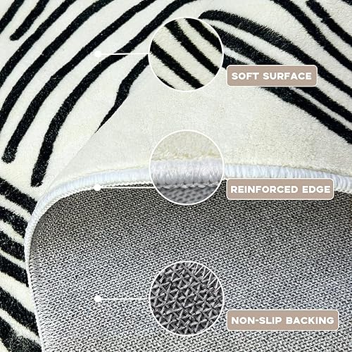 Miniatura 5 de Alfombra lavable resistente a las manchas para sala de estar, alfombra suave de lana sintética que no desprende pelo bajo para comedor, lavandería,