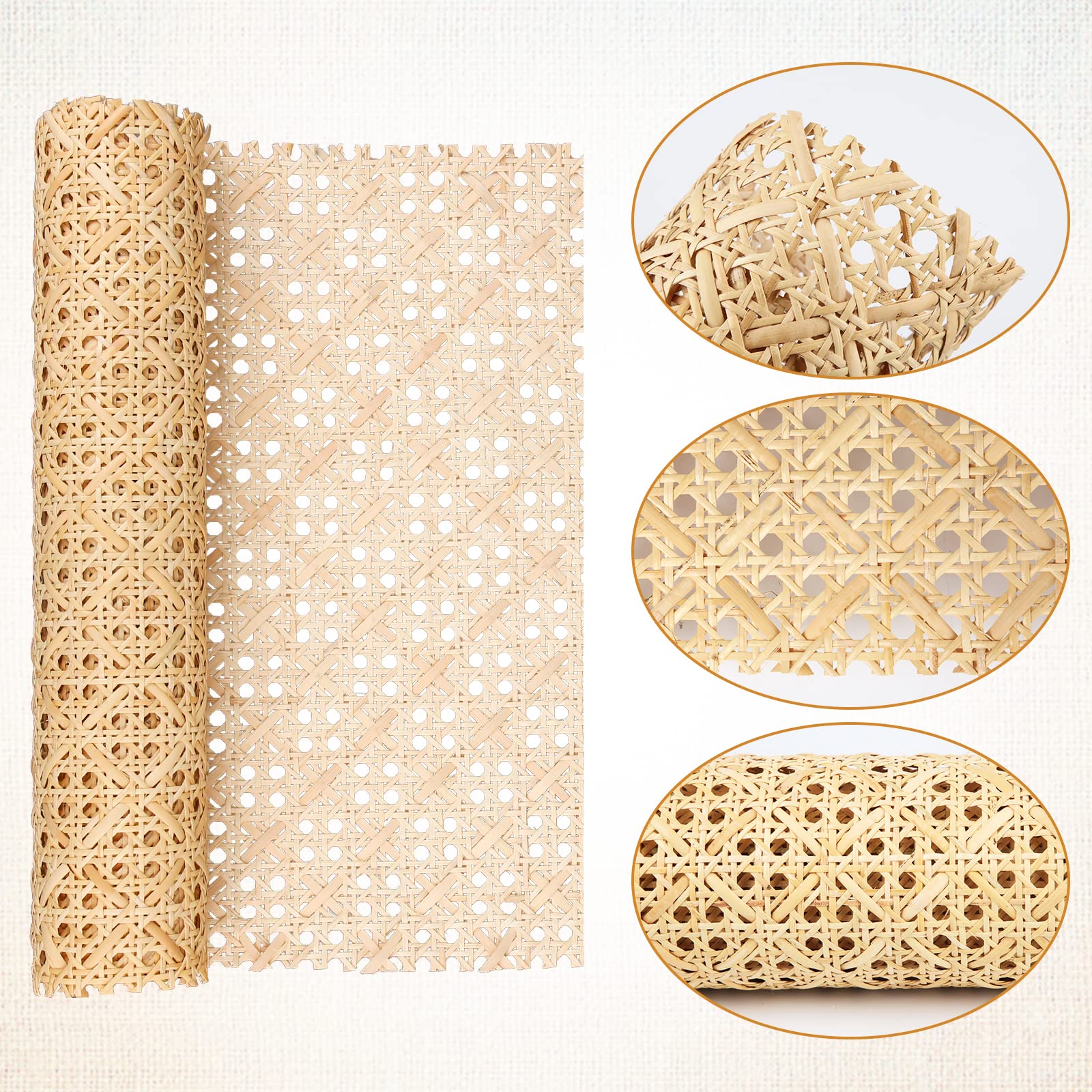 Rotolo di fettuccia in rattan naturale, 35 cm x 1 m, ideale per progetti di fustigazione e riparazione di mobili, decorazione per la casa fai da te essenziale