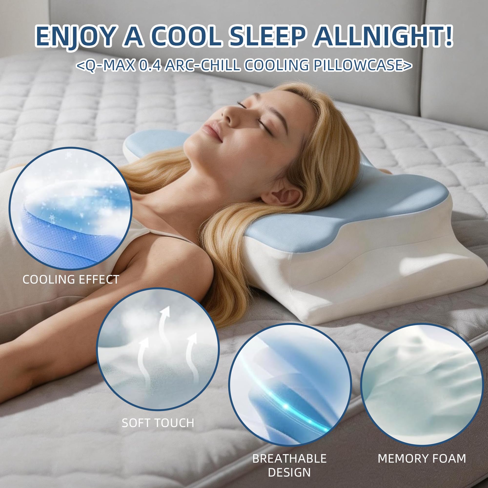 Almohada Cervical para Aliviar El Dolor, Almohada Ergonómica para Dormir De Lado Que Proporciona Soporte para El Cuello, Almohada Ortopédica Contorneada para Cama