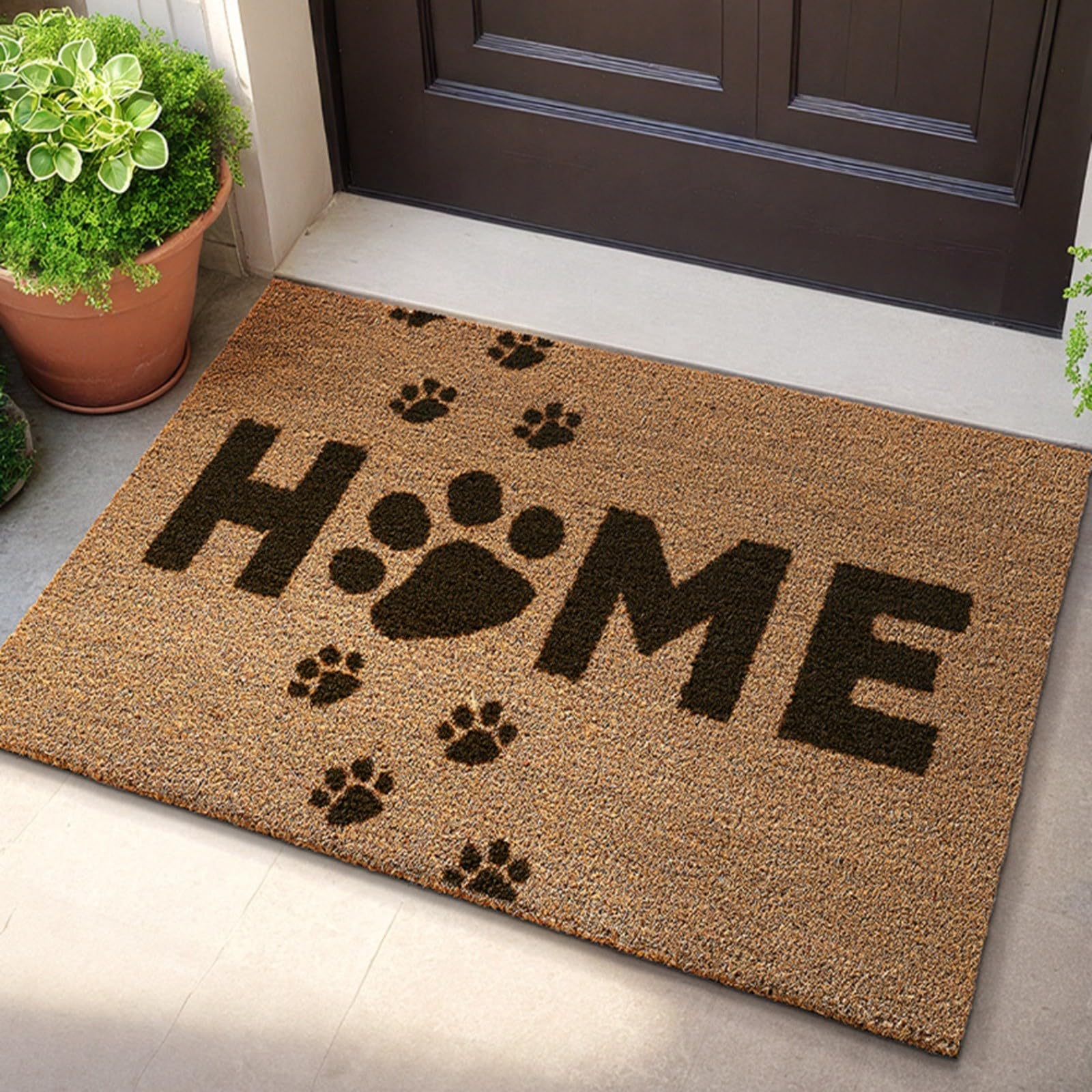 Tapis d'entrée rustique en fibre marron très résistant pour trappeur à domicile et bureau, 45,7 x 76,2 cm