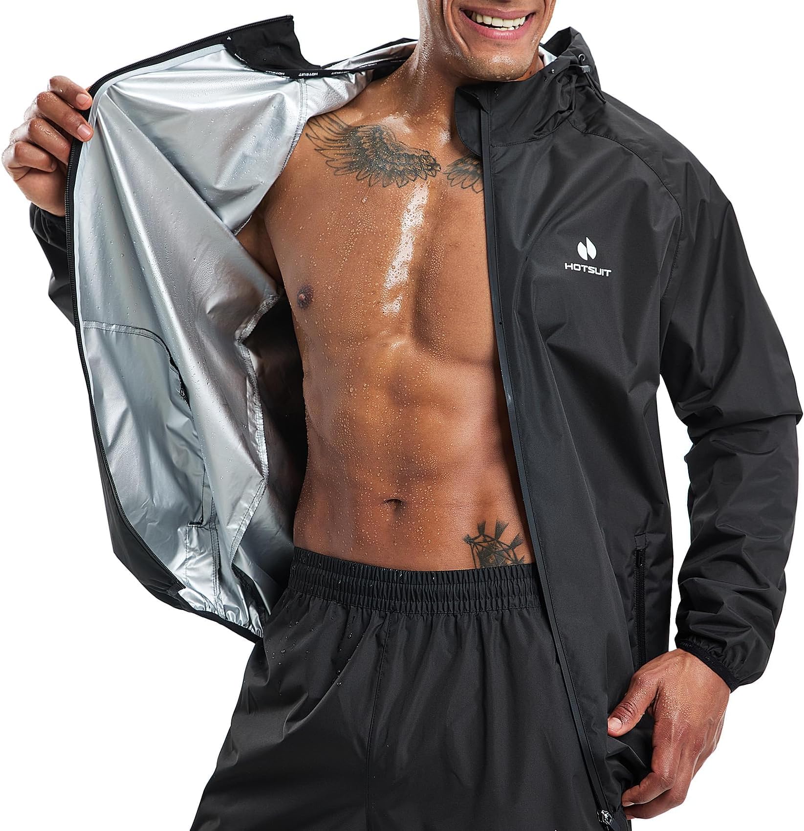 HOTSUIT Sauna Suit for Men Weight Loss Sweat Suit Boxing Exercise Sweat Sauna Jacket Pants