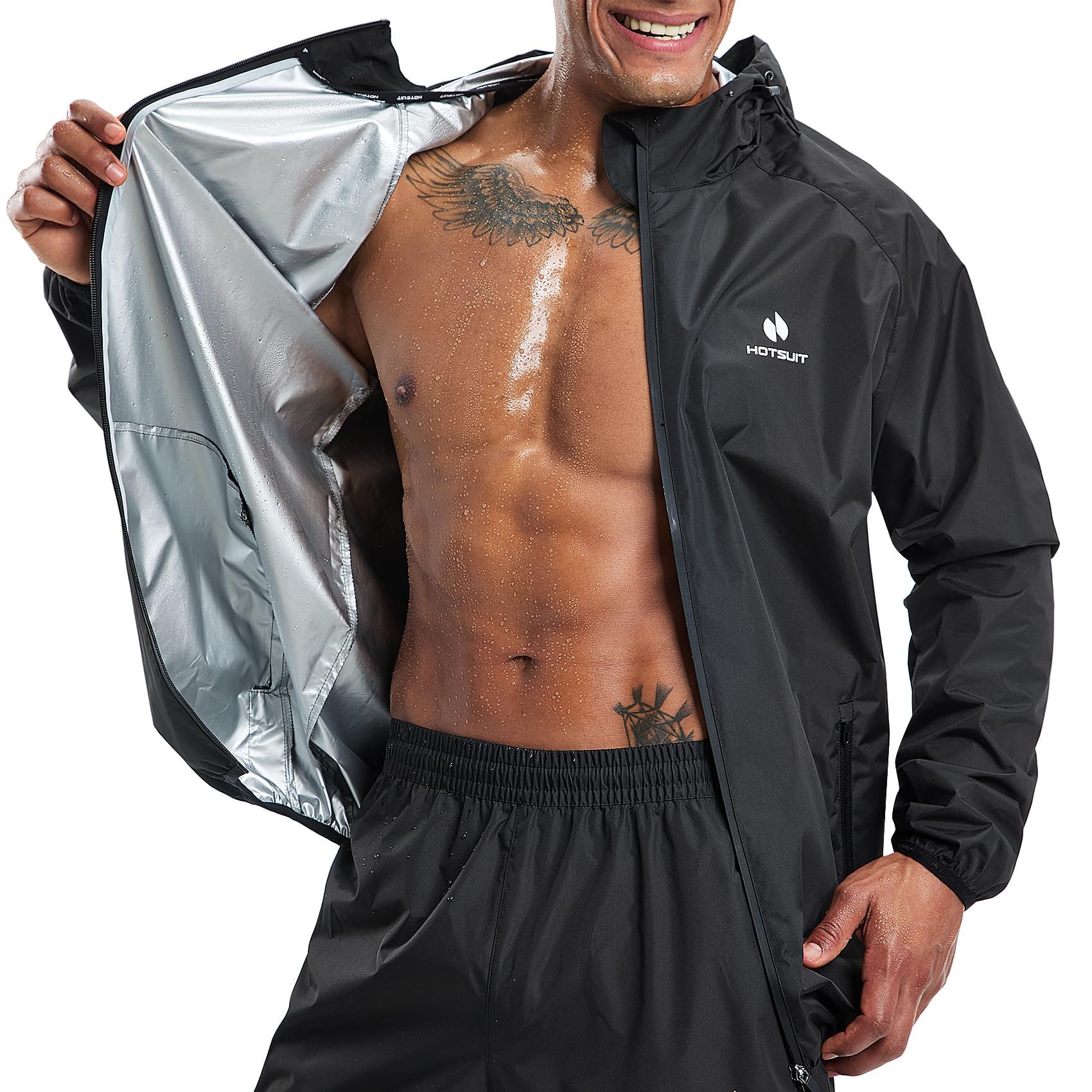 HOTSUIT Sauna Suit for Men Weight Loss Sweat Suit Boxing Exercise Sweat Sauna Jacket Pants