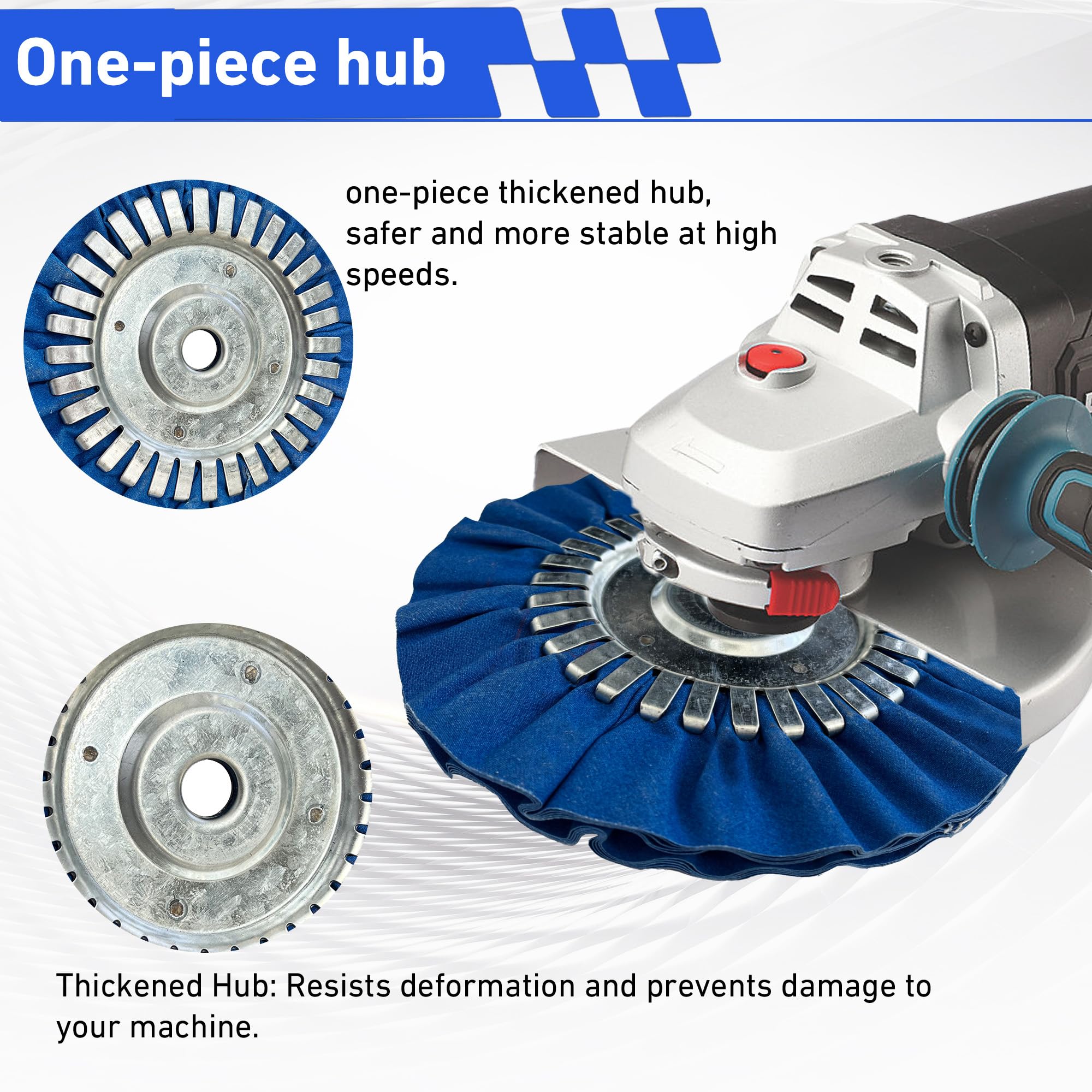 8" Buffing Wheel Kit - Metal Polishing for Angle Grinders -4