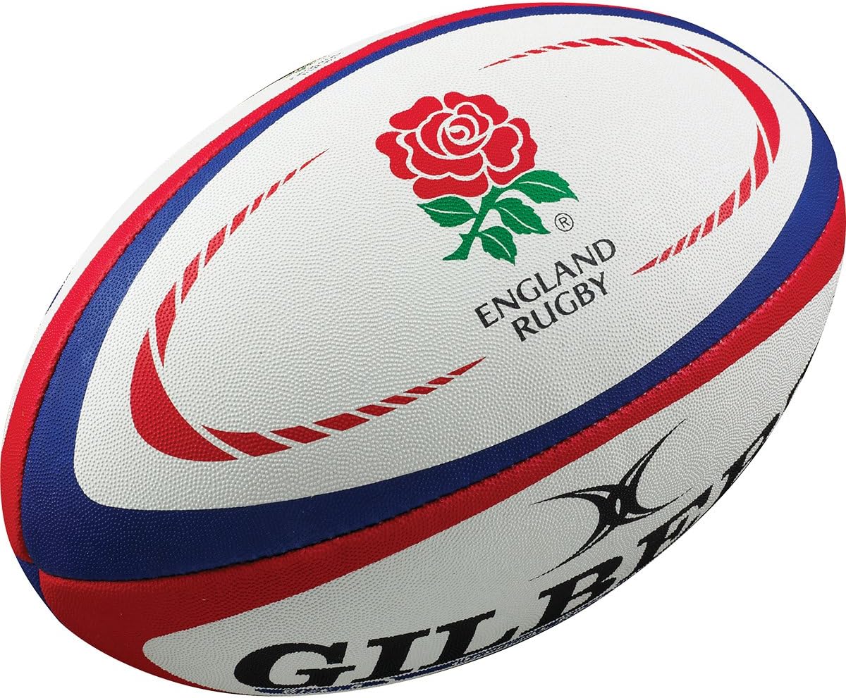 Gilbert England Rugby Replica Ball - White/Red, Mini