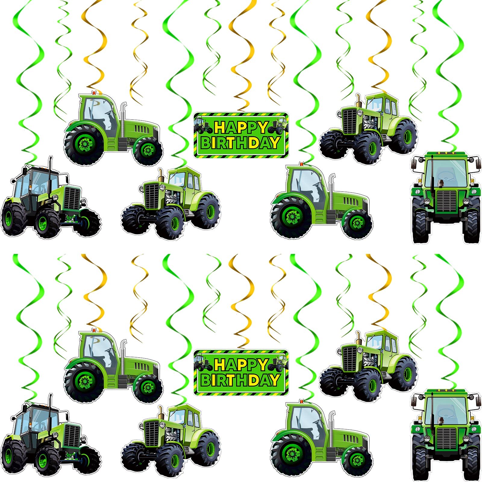 30 Pieces Tractor Party Supplies Tractor Birthday Decorations Tractor Hanging Swirls Tractor Time Hanging Favors Construction Party Decorations for Tractor Theme Birthday Baby Shower 5 Styles