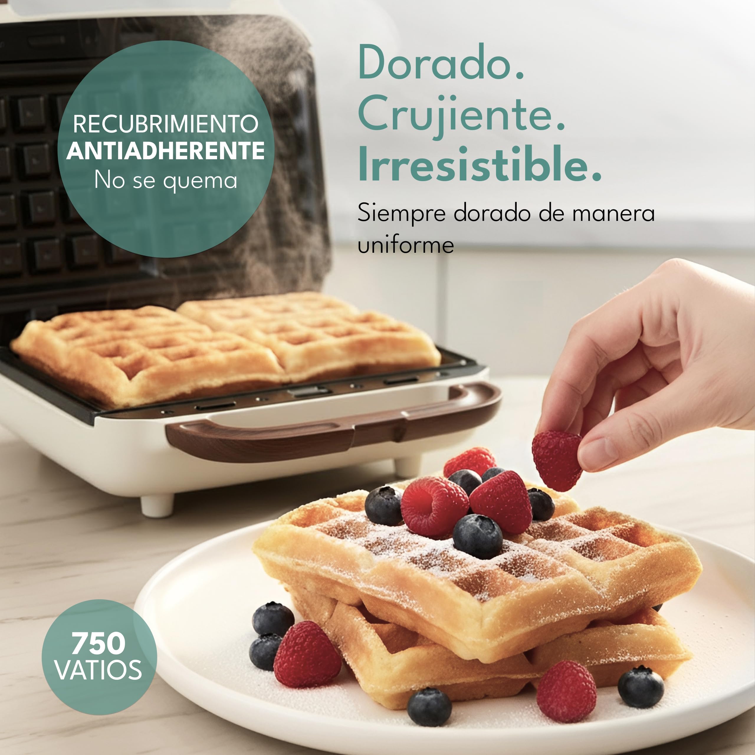 LEBENLANG Sandwichera 3 en 1-750W Incl. 3 insertos para Parrilla, Sándwich & Gofres I Sandwich toaster Sandwicheras Sanduicheira 3 em 1 Plancha Sanwichera 2 Sandwich Tostadeira Sanducheras Sandwich