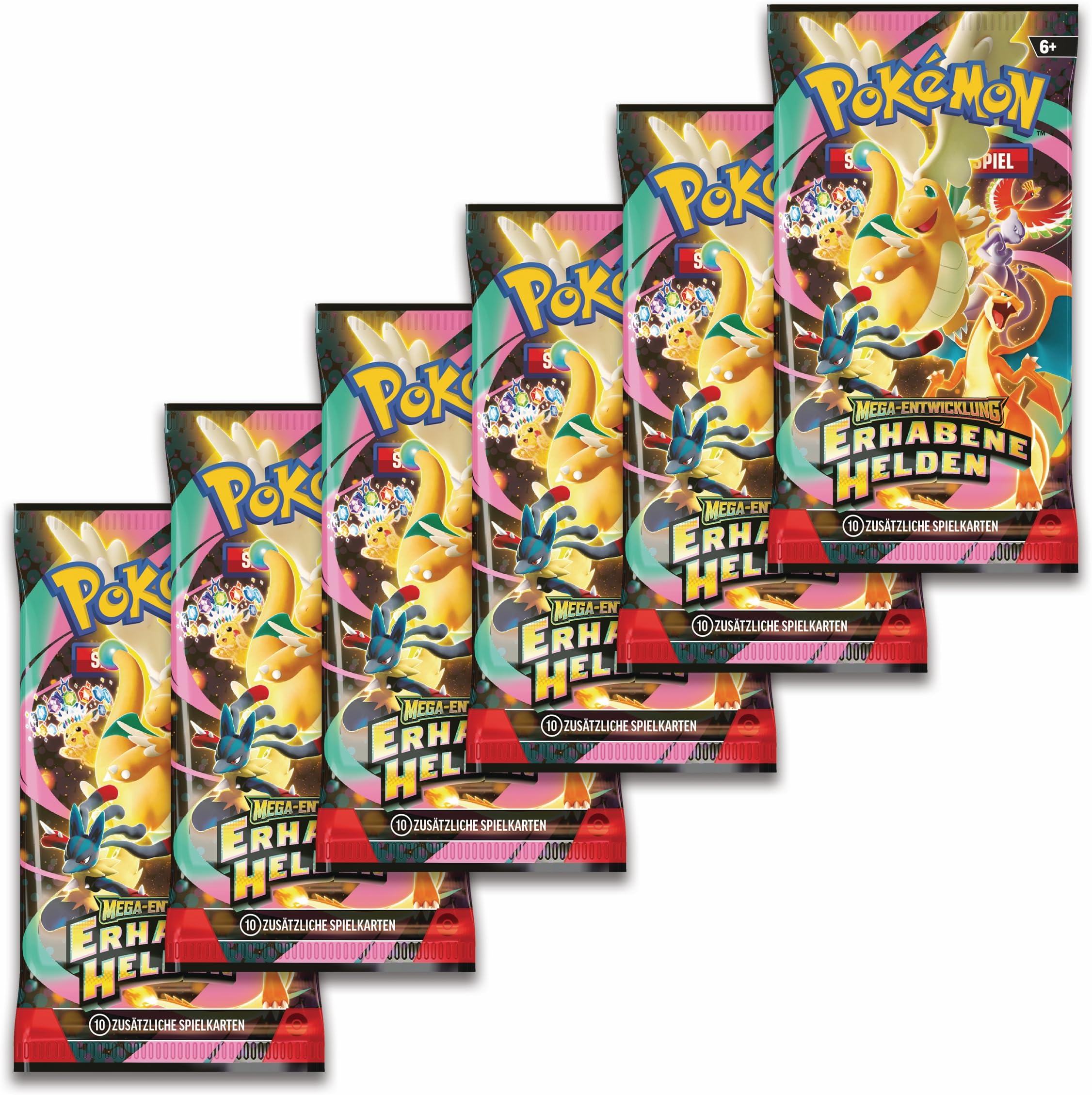 Pokémon-Sammelkartenspiel: Boosterbundle Mega-Entwicklung – Erhabene Helden (6 Boosterpacks)