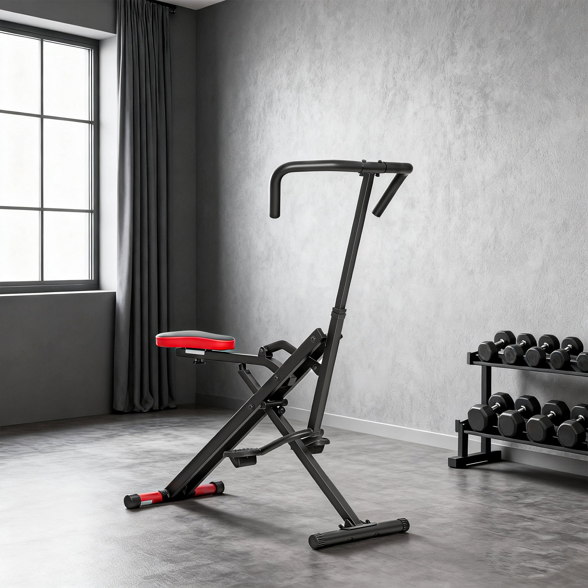 SPORTNOW Appareil d'Entraînement Abdominal, Appareil de Fitness Pliable avec Siège Réglable, Machine d'Entraînement pour Bras, Jambes, Dos, Fessiers, Installation Facile, pour Maison et Salle de Gym