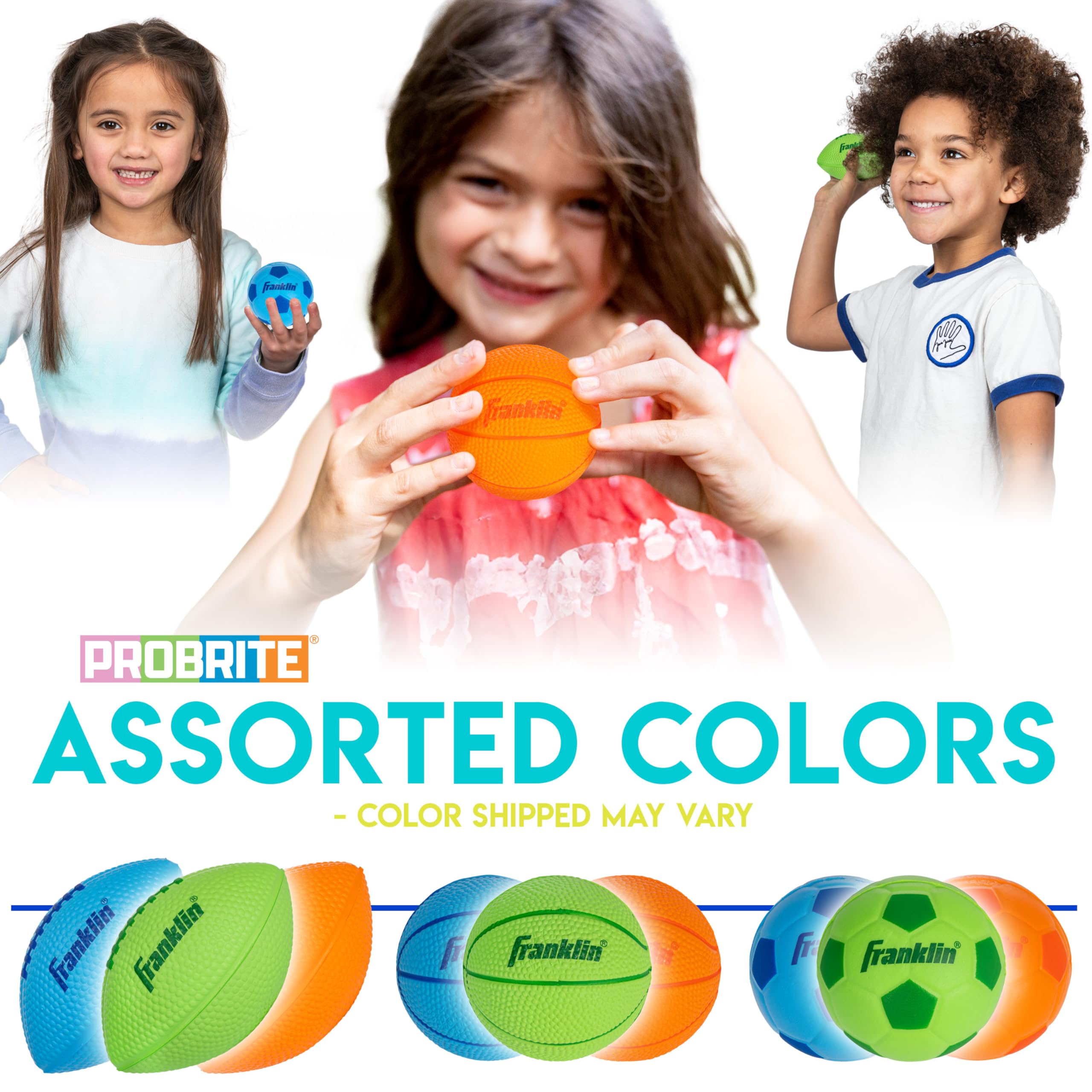 Franklin Sports Kids Foam Sports Balls - Mini Foam Footballs, Basketballs + Soccer Balls for Kids - Indoor + Outdoor Soft Toy Equipment - Perfect Backyard + Practice Toys - Image 4