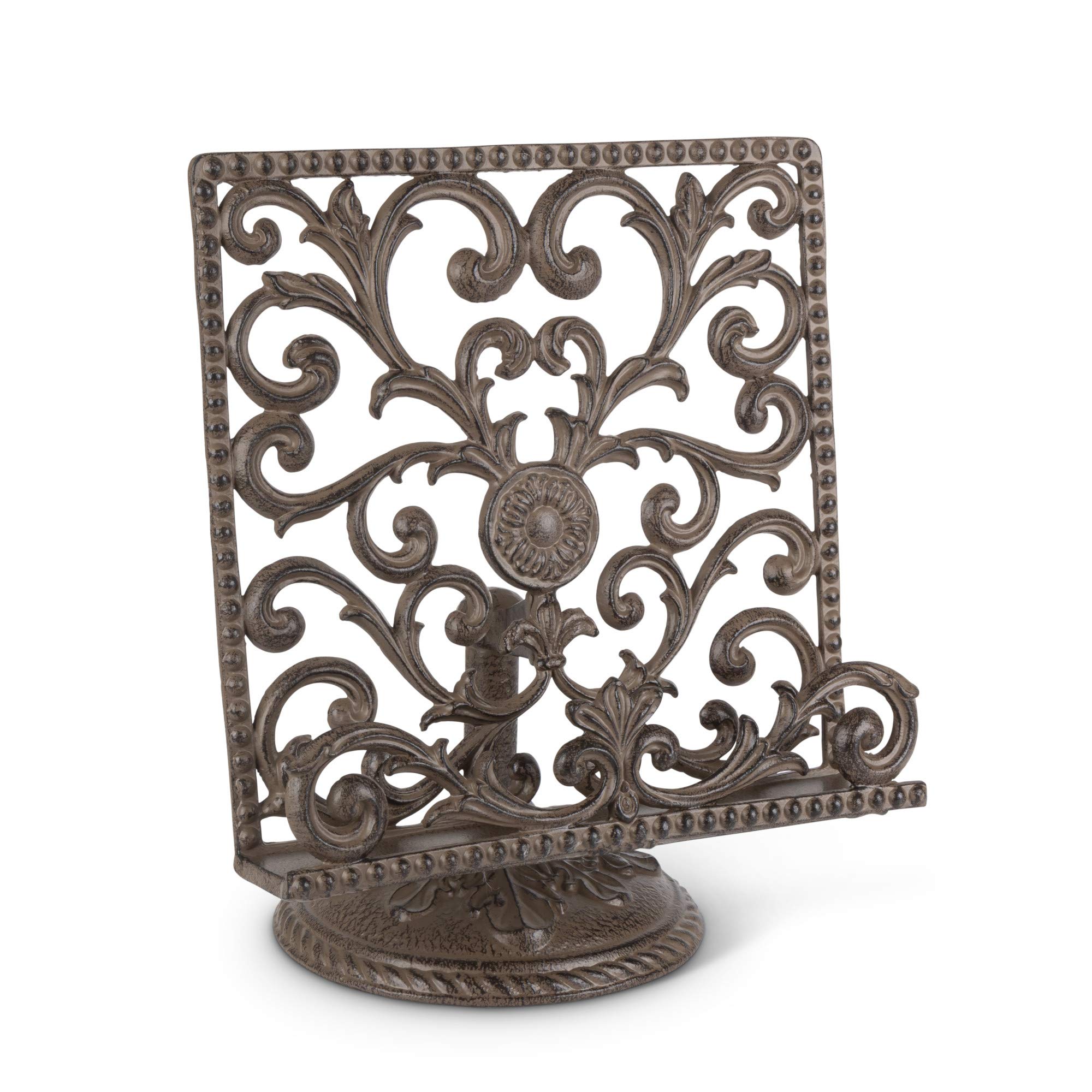 GGAcanthus Mtl Cookbook Holder Other Decor, 11InL x 7.5InW x 13.75InH, Brown