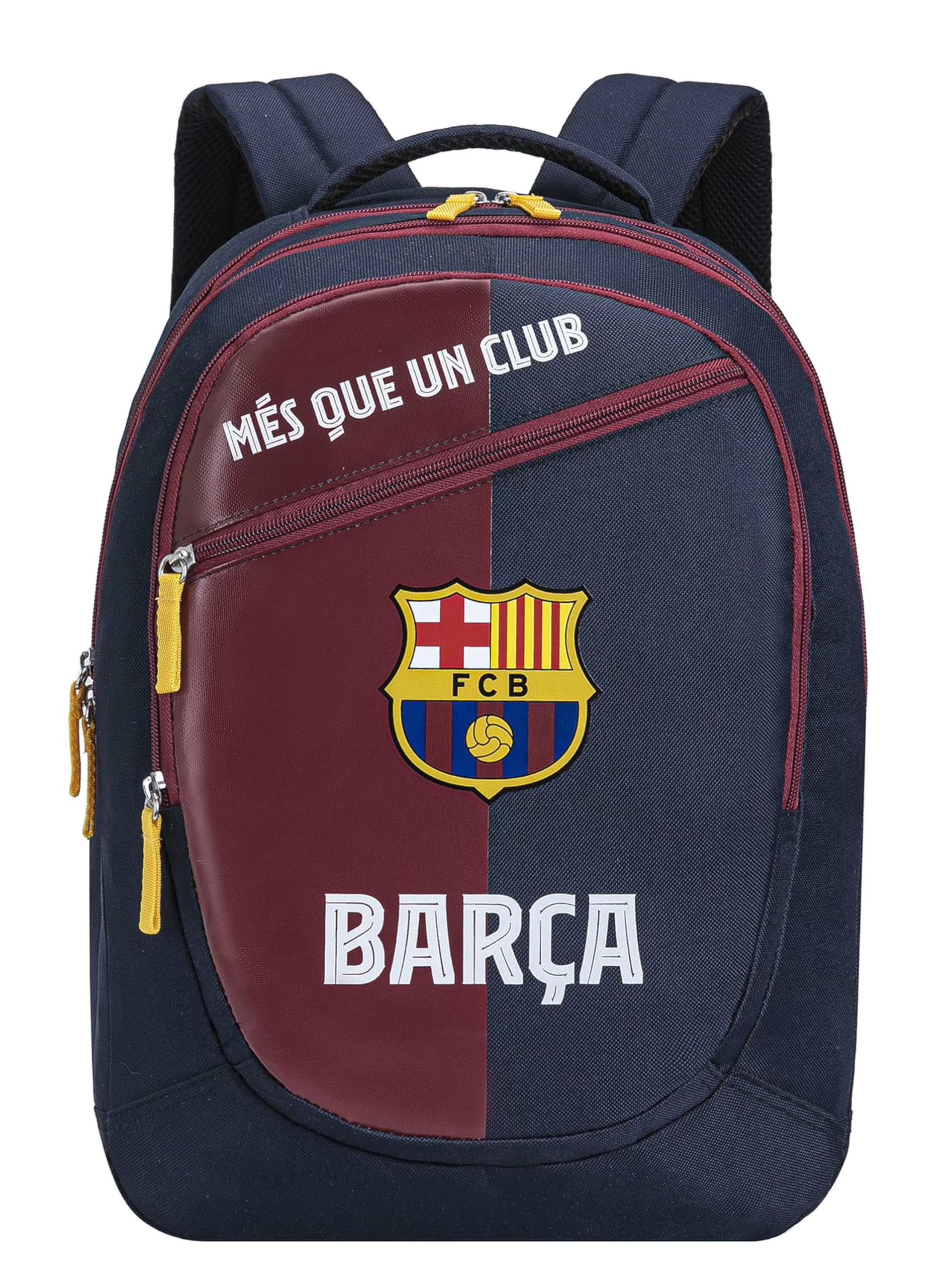 Barça - Mochila escolar con 3 compartimentos, colección oficial FC Barcelona