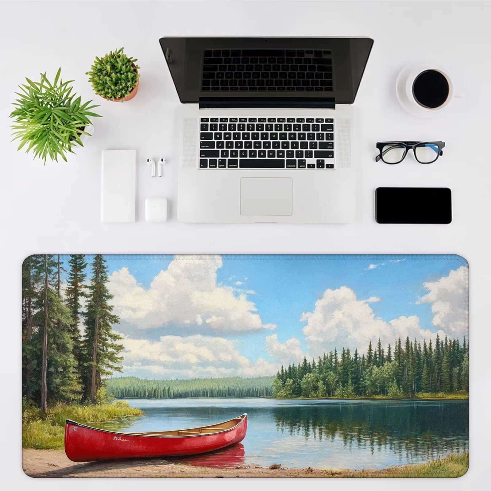 Podkładka pod mysz XXL 1200x600x3mm Podkładka pod mysz do gier z wodoodporną antypoślizgową podstawą, podkładka pod mysz dla graczy, akcesoria biurowe, dokładność prędkości-komfort, mała łódka nad