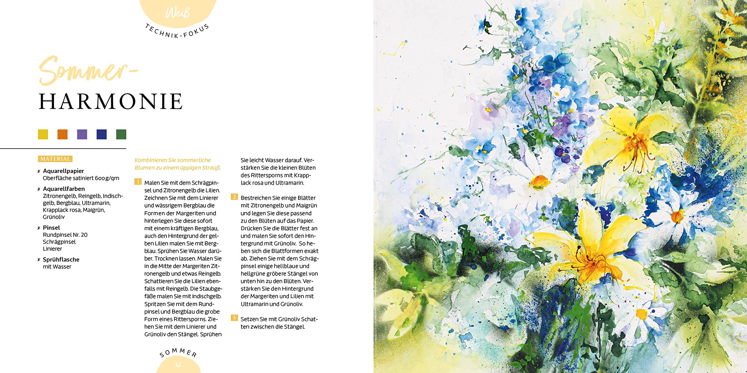 Die Struktur der Natur: Ein Spaziergang durch die Jahreszeiten in Aquarell - 20 Naturmotive Step by Step malen