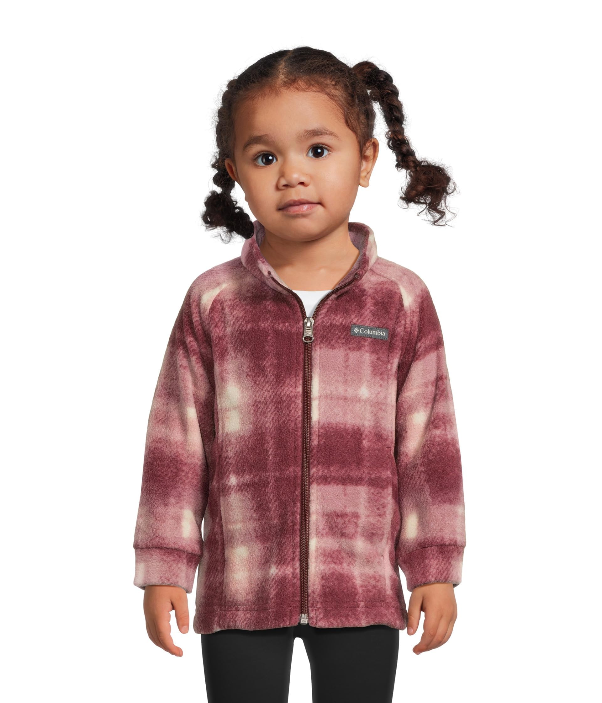 Columbia Dziecięca kurtka polarowa Benton Springs Ii Printed Fleece Printed, gumka do mazania, różowa omlur, 4