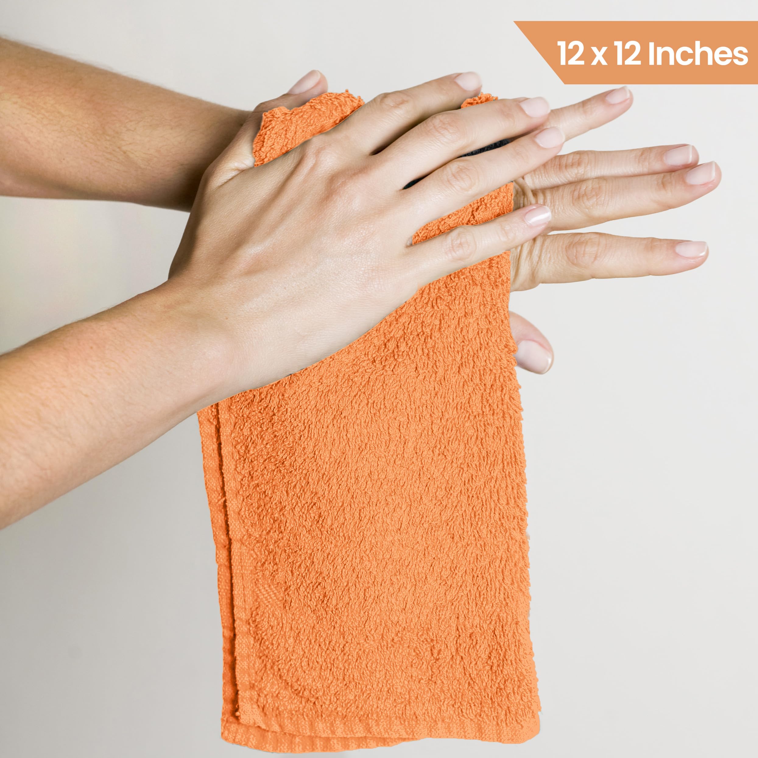 Utopia Towels 24 Pack Cotton Washcloths Set, 100% Ring Spun Cotton, Premium Quality Flannel Face Cloths, Highly Absorbent and Soft Feel Fingertip Towels, White: Utopia Towels 24 Pack Cotton Washcloths Set, 100% Ring Spun Cotton, Premium Quality Flannel Face Cloths, Highly Absorbent and Soft Feel Fingertip Towels, Peach