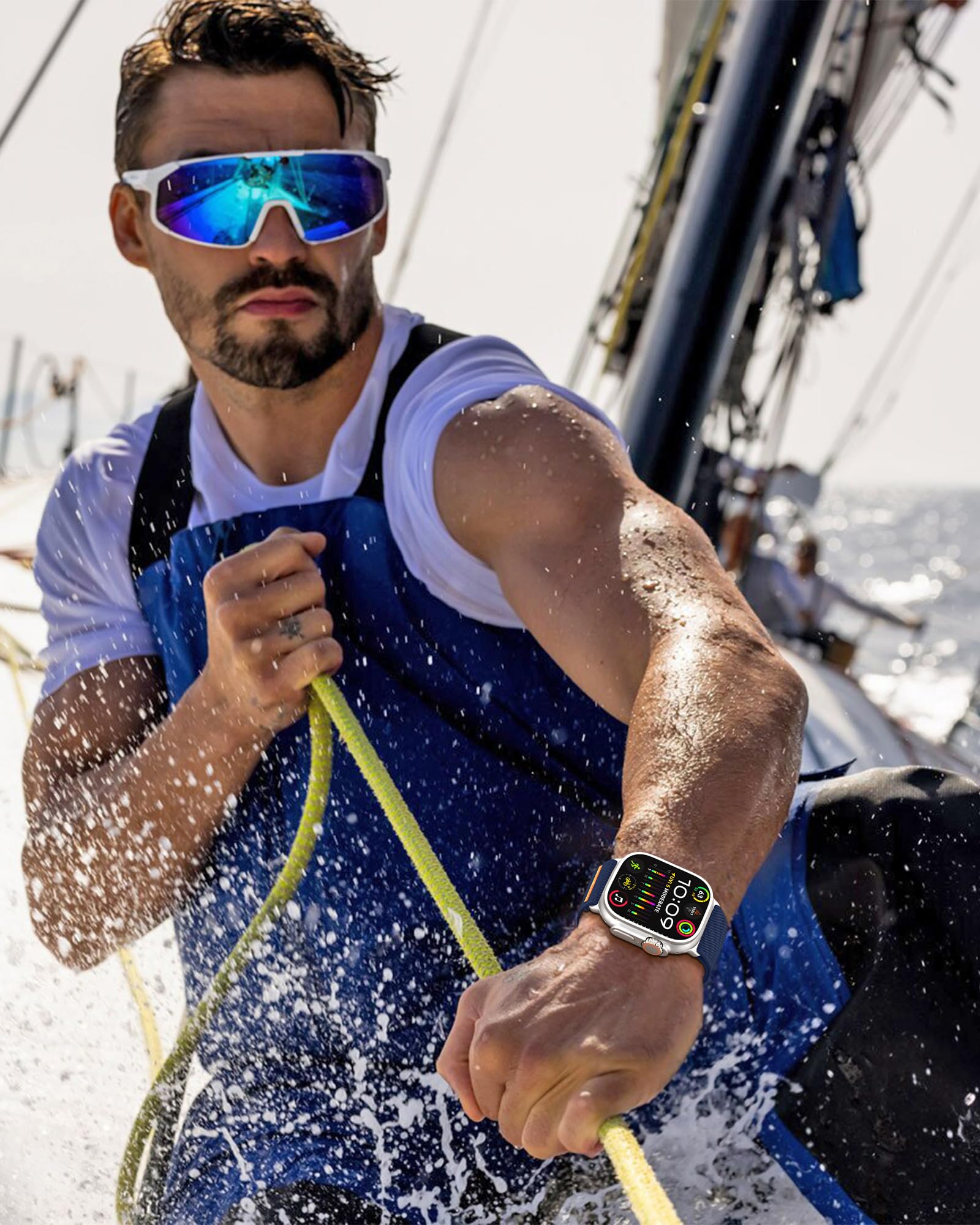 Higgs Nylon Cinturini Compatibile con Cinturino Apple Watch 44mm 45mm 42mm Ultra/Ultra 2 49mm Uomo Donna, Cinturino Regolabile Nylon Elastico Sport Cinturino per iWatch Series 9 SE/2 8 7 6 5 4 3 2 1