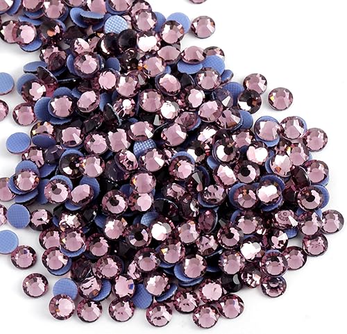 Miniatura 31 de Beadsland Hotfix - 2880 diamantes de imitación de cristal con parte trasera plana para manualidades, ropa, decoraciones de bricolaje, amatista, SS6