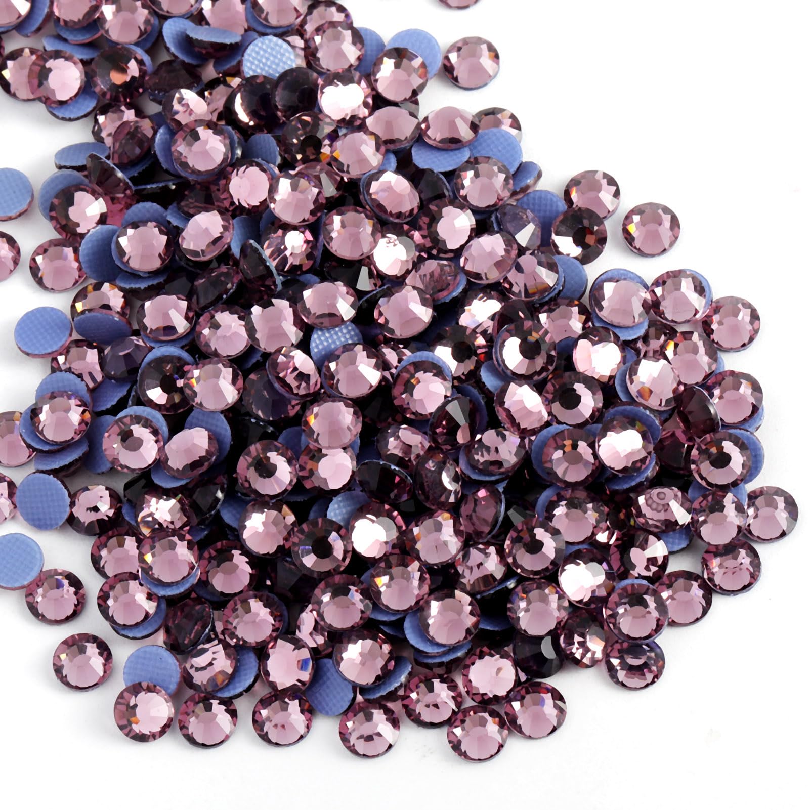BEADSLAND Flatback Rhinestones Light Amethyst SS10 (2880pcs, 2.7-2.9mm) | Glass Craft Gems for DIY Clothes & Nails - main product image