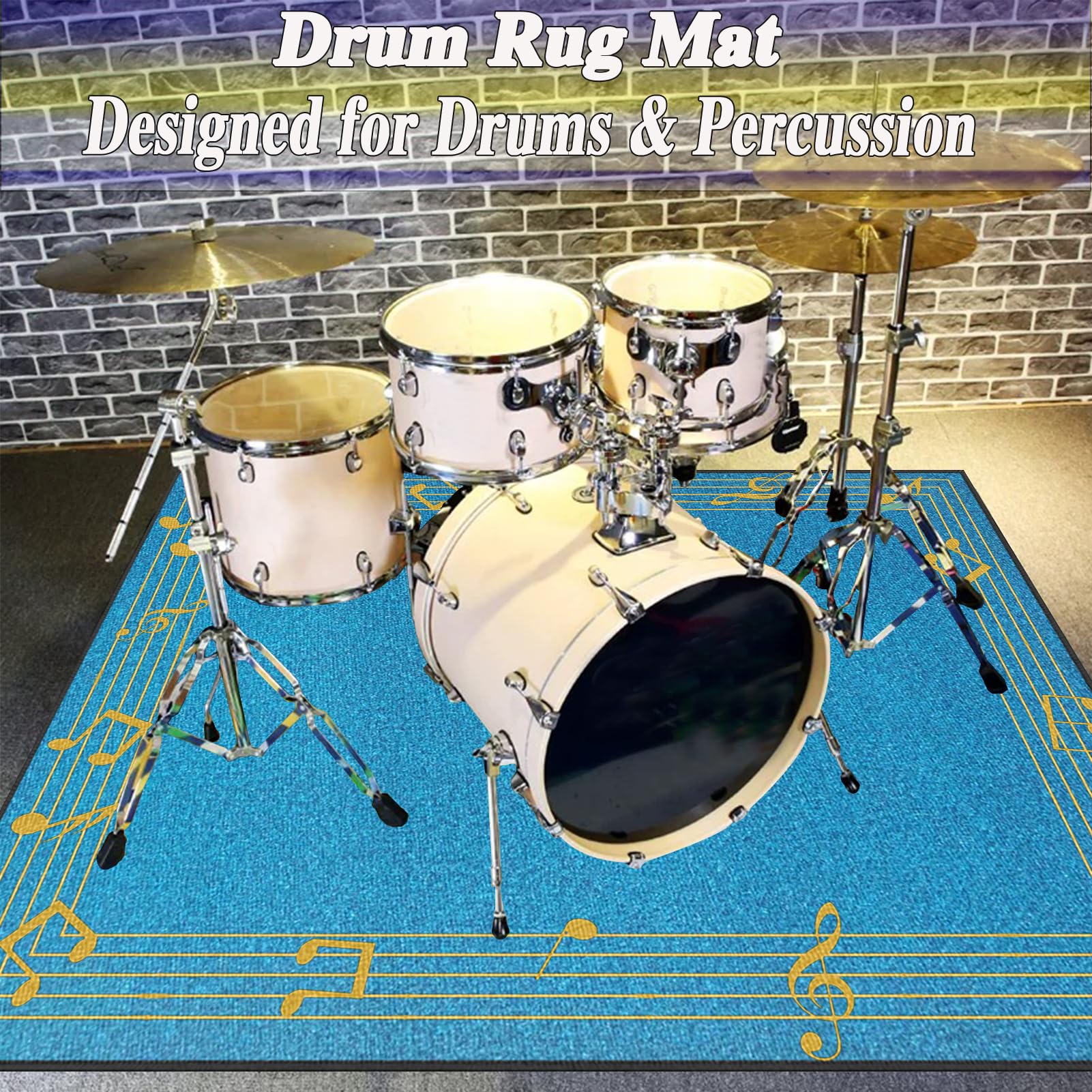 Dywaniki akustyczne Dywan Bateria Bęben Dywan Dźwiękoszczelny Dywan Elektroniczny Bateria Dywaniki Prostokątne do Bombo Pudełko Antypoślizgowa Mata na baterie 140 x 120 cm