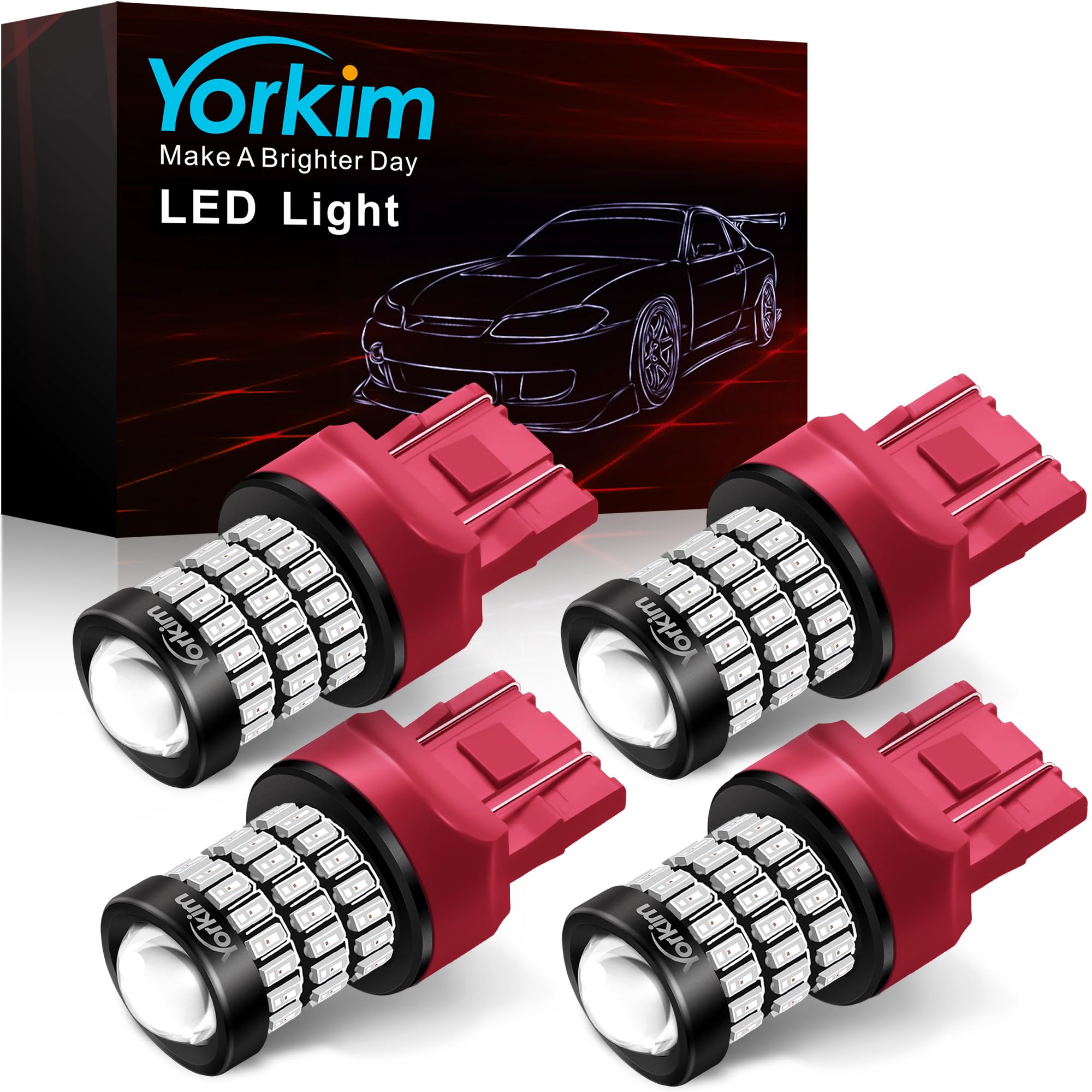 Yorkim 7440 7443 LED Brake Light Bulbs, Pack of 4