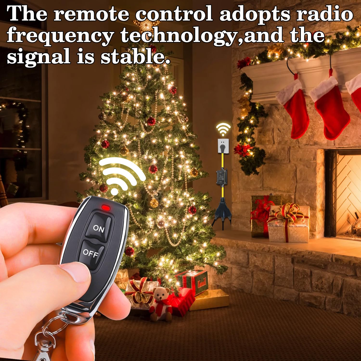 AC110V Outdoor Wireless Remote Control Power Switch AC110V 120V 250V 20A Heavy Duty Weatherproof Smart Outlet Plug with — view 3