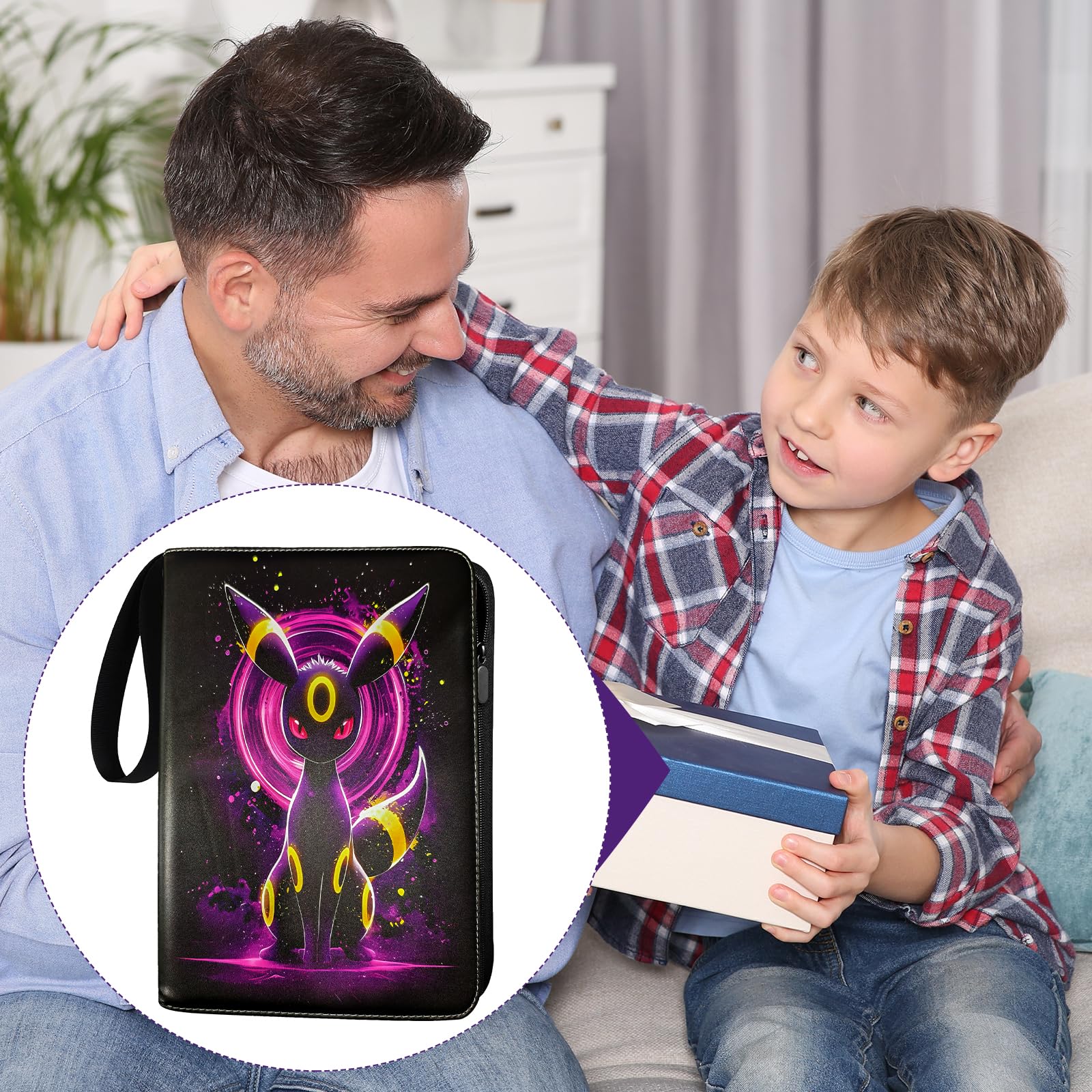 Album raccoglitore per carte, 50 pagine, capacità 900 carte, album da collezione portatile, con cerniera, impermeabile, in poliuretano, per collezionisti e bambini (A)